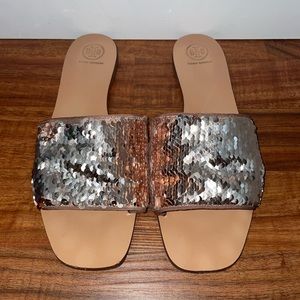 Tory Burch Carter Sequin Slide Sandals